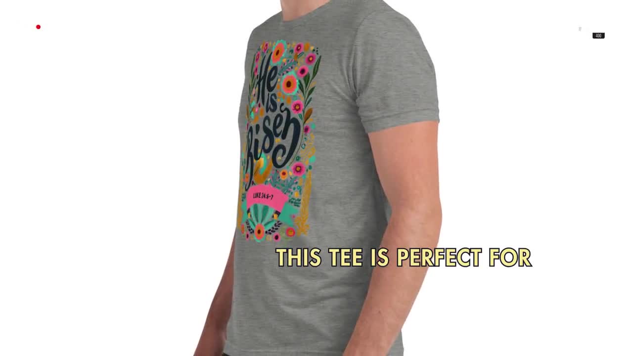 Camiseta de manga corta para mujer inspirada en la fe - ¡Ha resucitado!, Regalos católicos únicos para mamás, adolescentes, niñas en Pascua, Domingo de Resurrección video poster