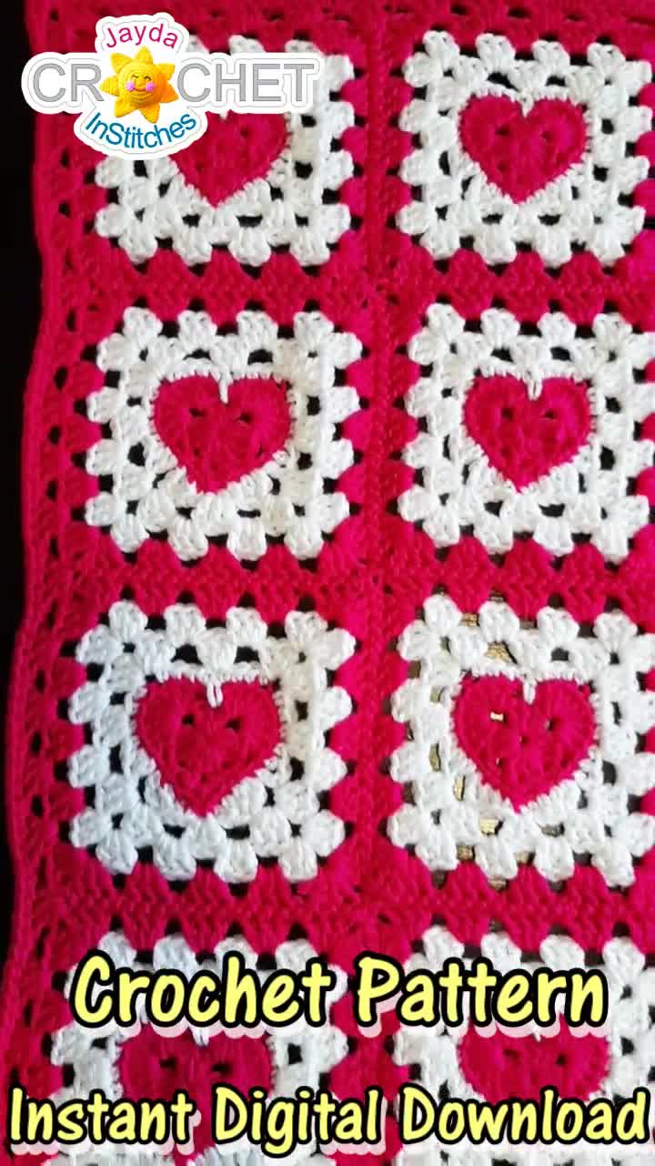 Does anyone know how to make this diagonal heart granny square? :  r/crochetpatterns