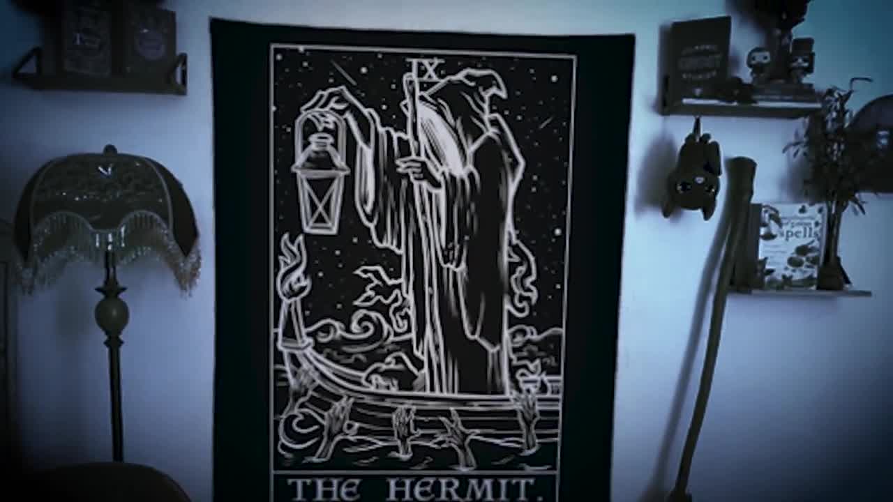 The Hermit Tarot Card Goth Gothic Gift Occult Comic Graphic - Hermit -  Sticker