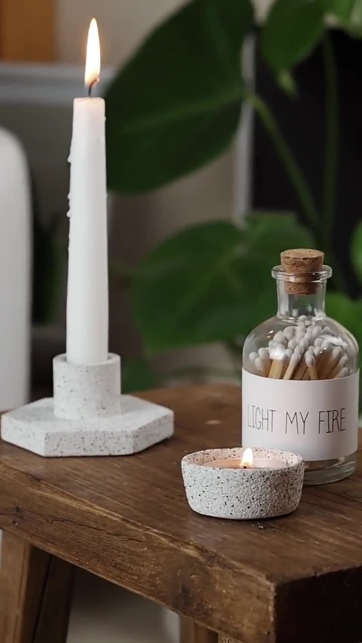 Concrete Hex Candle Stick Holders | Candle Stick Holder | Taper Candle  Holder | Garden Candle