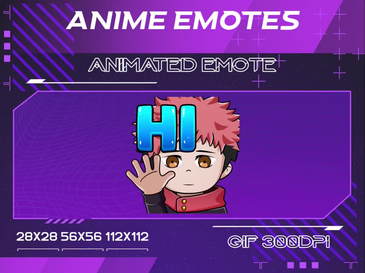 Hi Anime Manga JJK Magic Boy Animated Emote, Hello JJK Animated Youtube  Discord Emote, Hello JJK Anime Animated Emote For Streamer