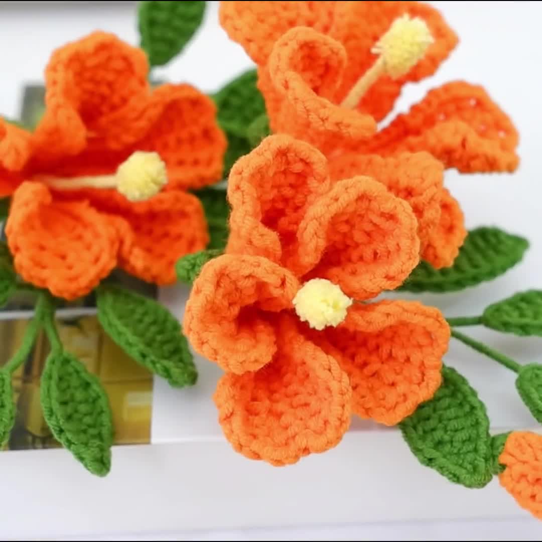 Hibiscus Flower Easy Crochet PDF Pattern - How to Crochet Hibiscus