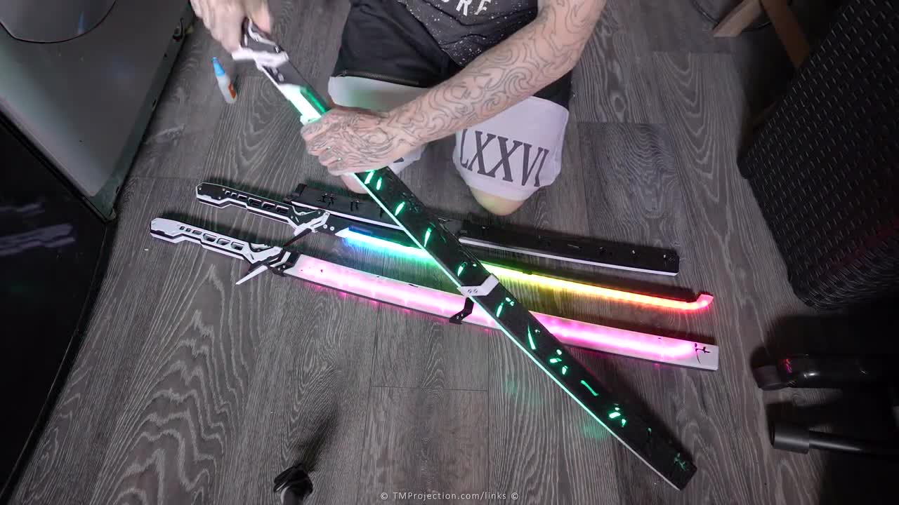 Cyberpunk 2077 RGB Arasaka Thermal Katana + Sheath + Tutorials