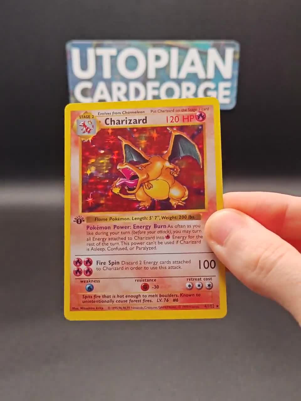 charizard holo 1st edition pokemon card base set 4 102 - (4) - 2 the trusted official grading guarantees its condition Charizard #4/102 Shadowless 1st Edition