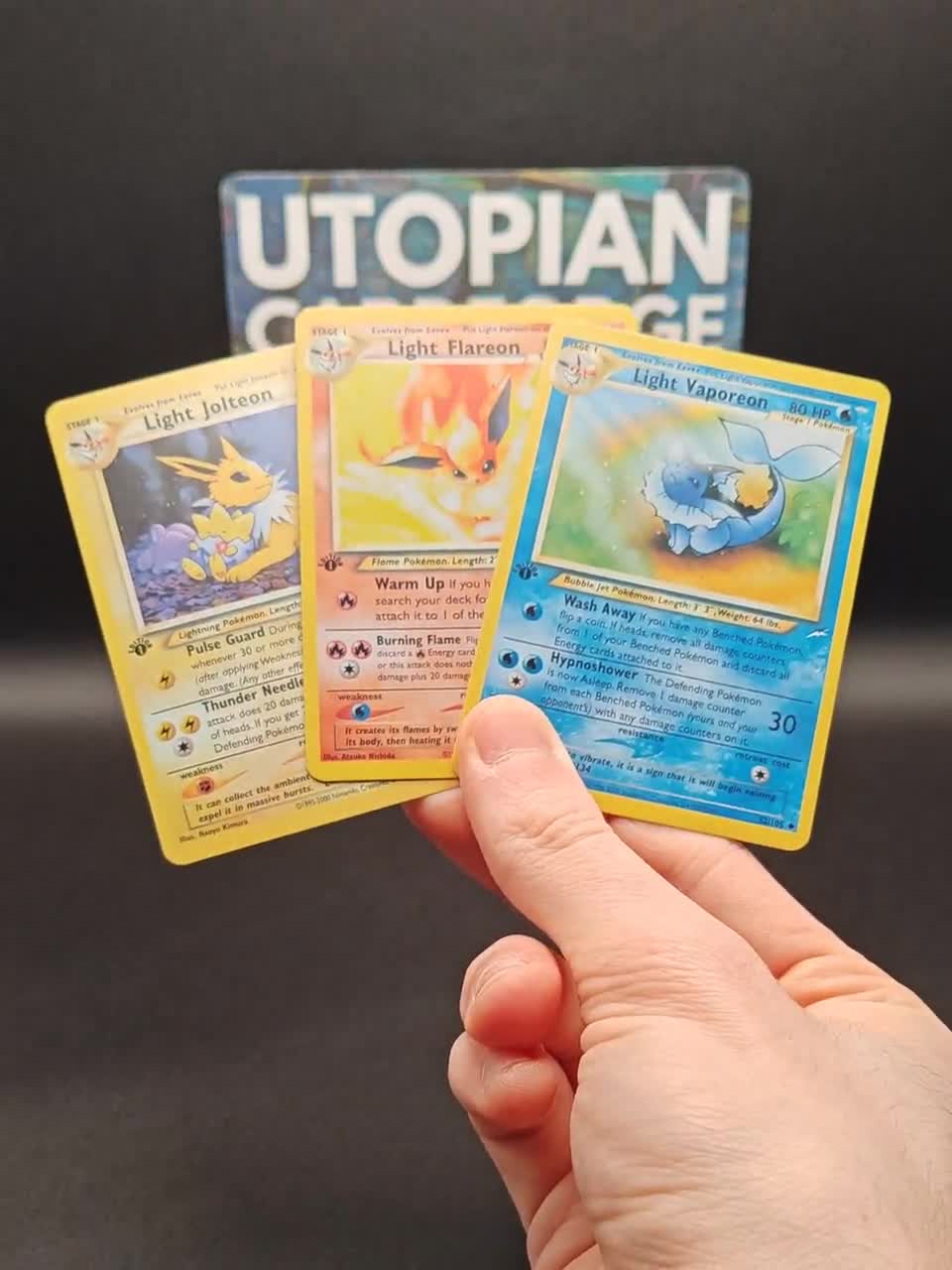 Light Flareon, Jolteon & Vaporeon 3 Cards Bundle • Handmade PROXY