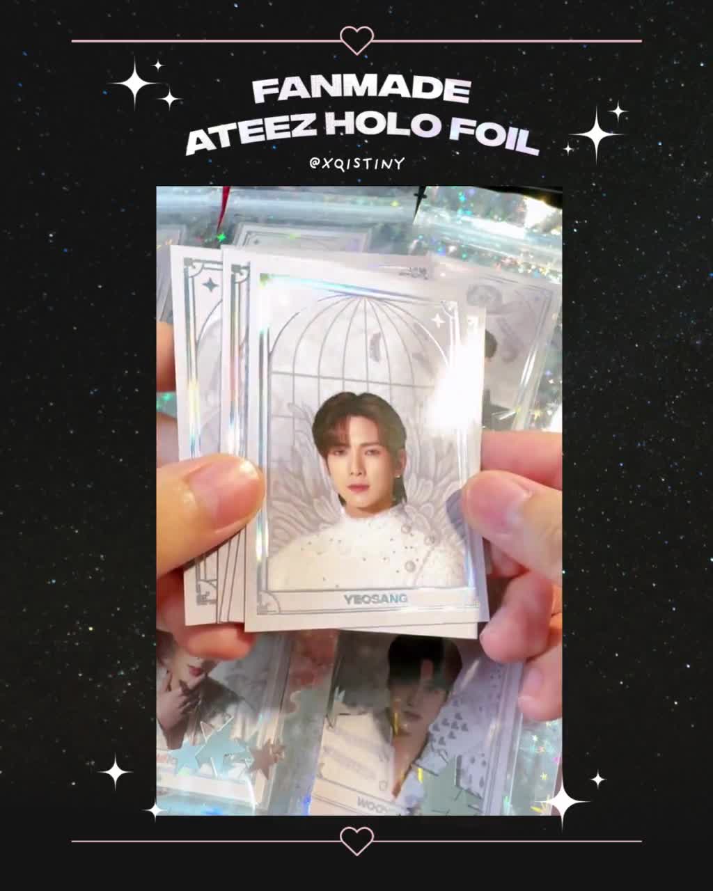 ATEEZ Holo Foil Photocards | Fanmade Silver Foil | Hongjoong