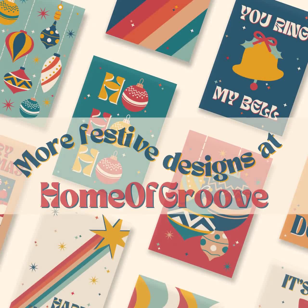Retro Christmas Sticker Set, Groovy Cute Holiday Sticker Gift, Retro V – JP  Designs and Gifts