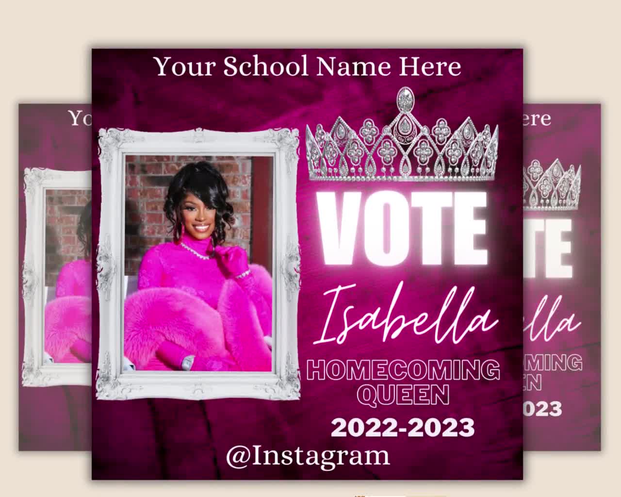 Vote Homecoming Queen Flyer, Homecoming Flyer, Campaign Flyer