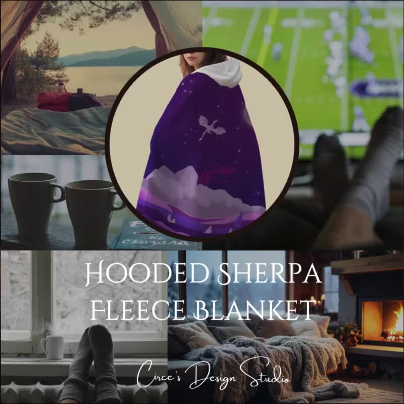 Dragon Hooded Sherpa Fleece Blanket, Keep Warm While Lounging On The Couch, Watching TV, Camping, Gaming, RV Living, Ideal For Dorm Life video poster