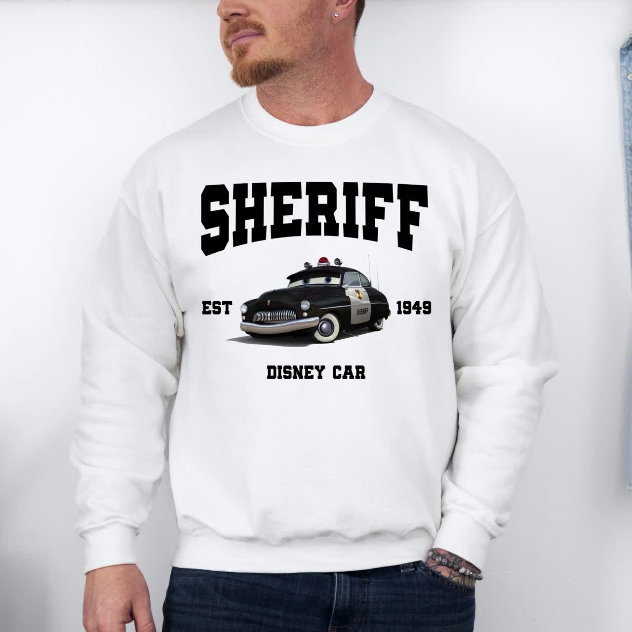 Lightning McQueen Sheriff Hoodie, Disney Sheriff Character, Disneyland Trip Sweatshirt, Sheriff Hoodie, Disneyland Hoodie, Disney Birthday video poster