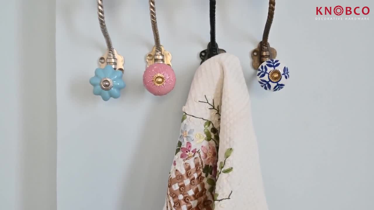 Customize Handmade Ceramic Iron Decorative Wall Hooks Wall Hooks