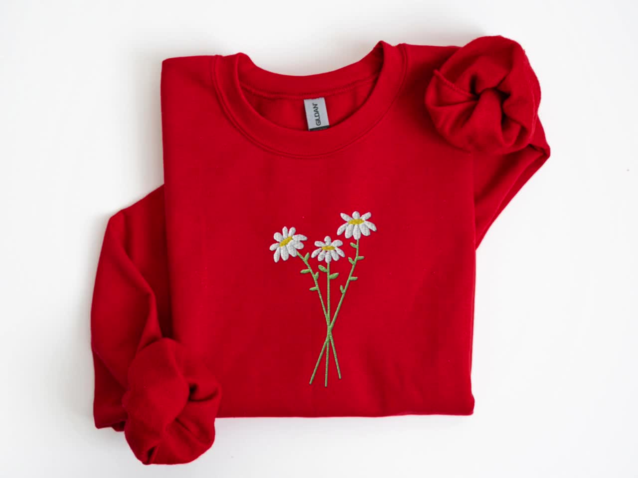 超安い品質 Embroidered Floral Shirt Daisy Embroidered Sweatshirt, Daisy ヘアゴム