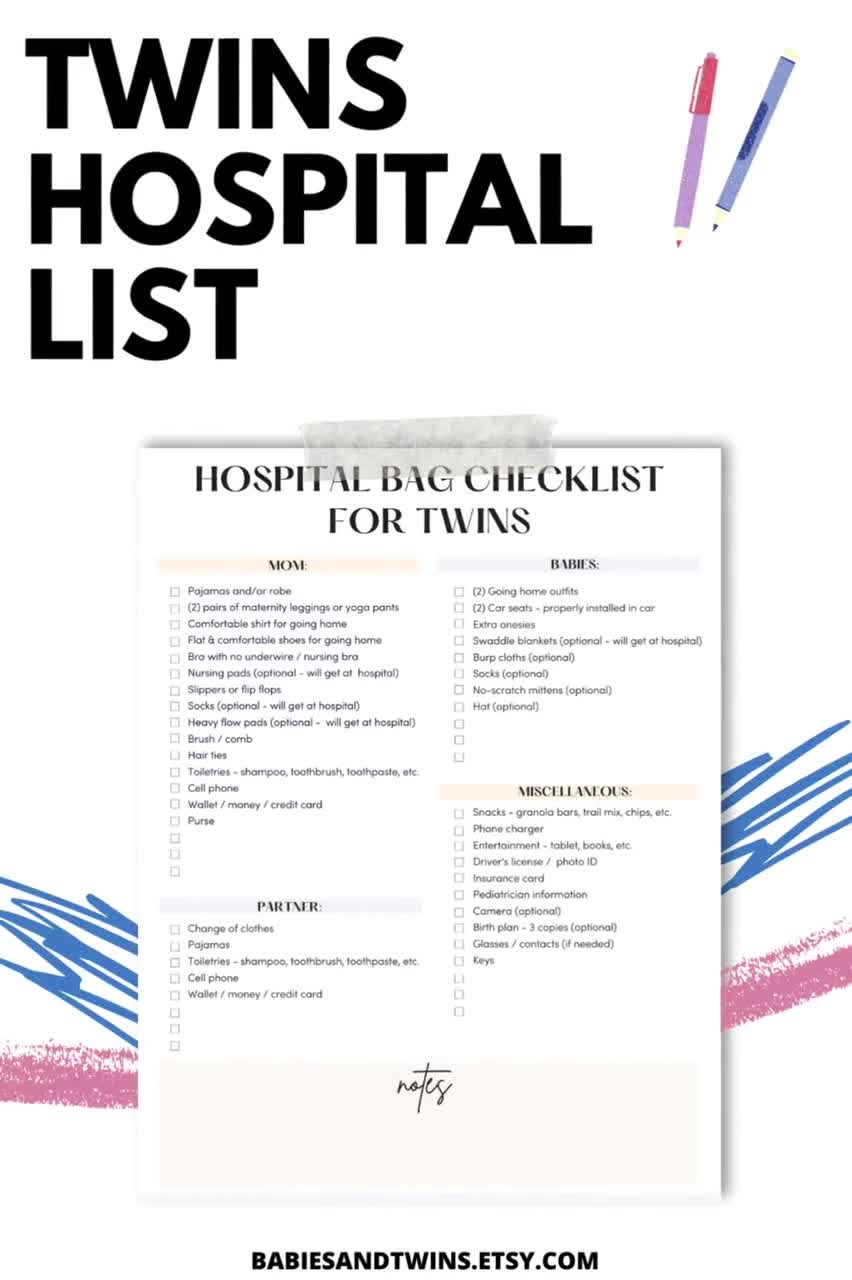Twin Hospital Bag Checklist - Twin Winning