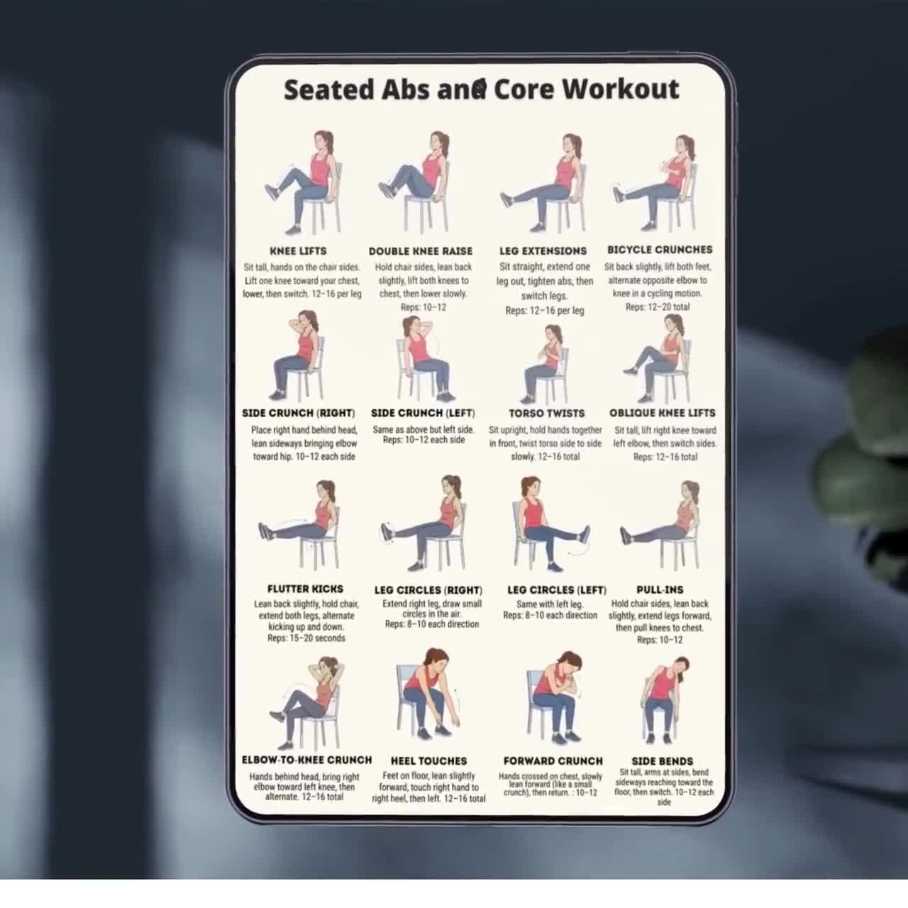 printable seat workout