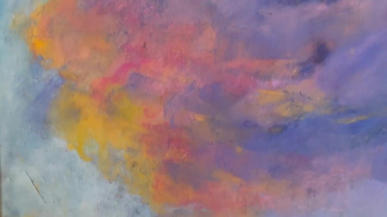 Sunset Storm Cloud Pastel Painting. 9x10.5. Original Nocturne -  Ireland