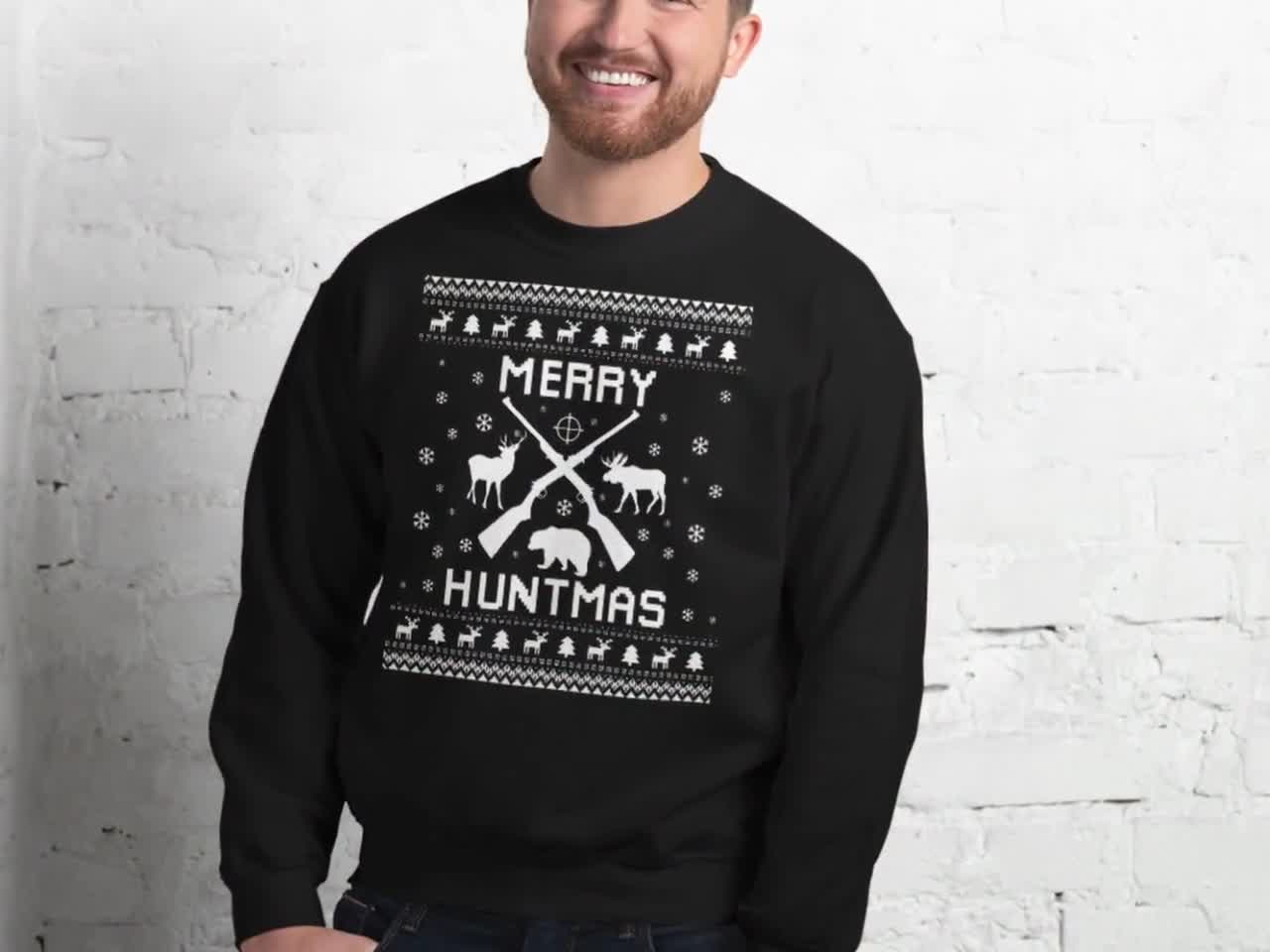 bow hunting ugly christmas sweater