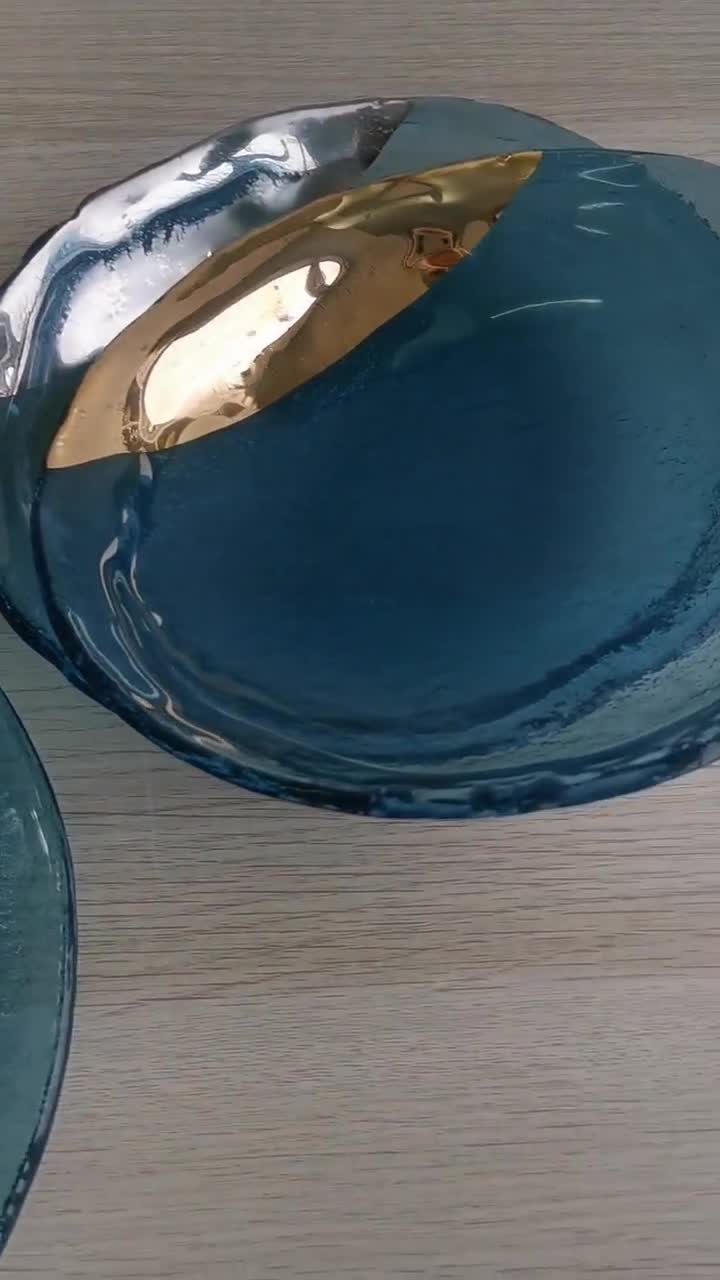 Assiettes à dessert en verre couleur dorée Vanilla, 6 pièces