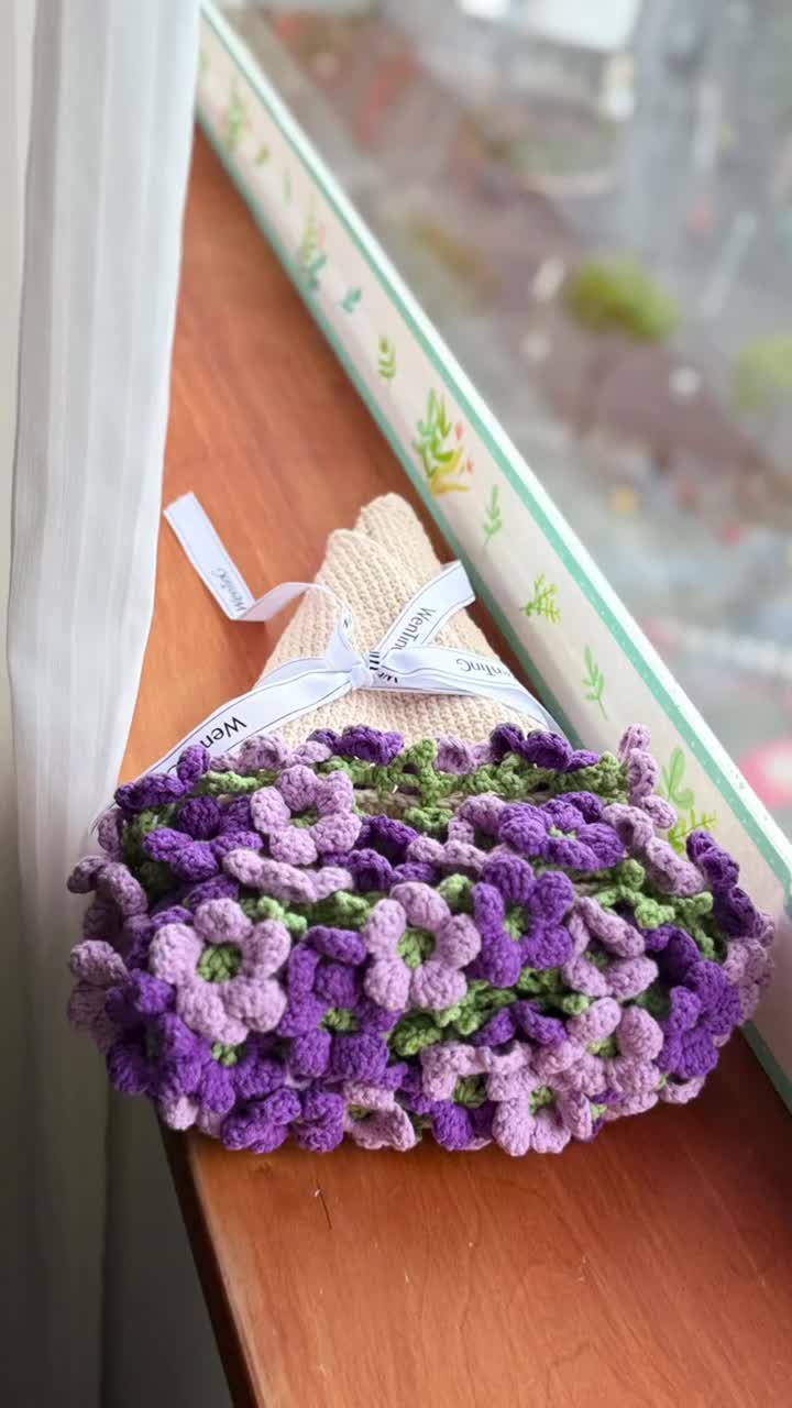 アジサイブーケブランケットかぎ針編みパターン（3 in 1バンドル