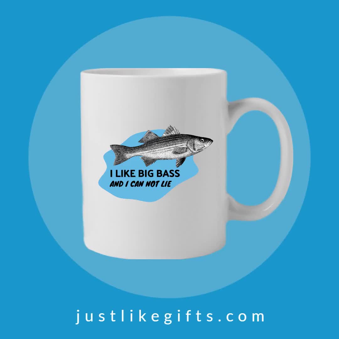 Buy I Like Big Bass and I Can Not Lie Mug Funny Fishing Coffee Cup