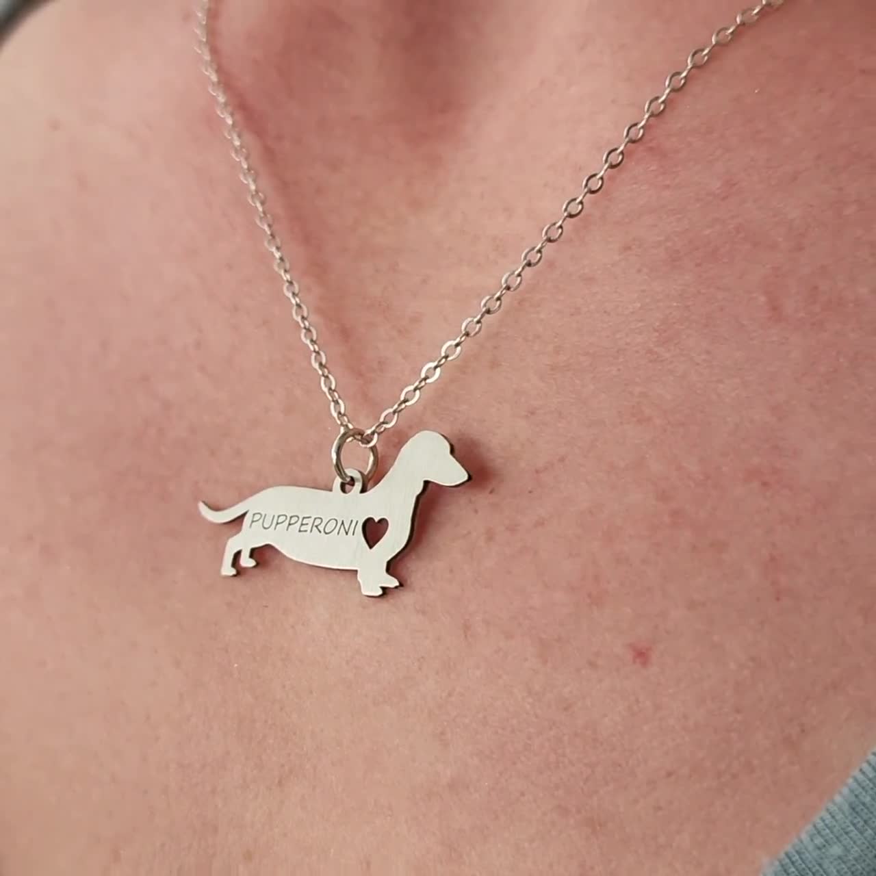 J'ADMIRE 14K Yellow Gold Plated Sterling Silver Dachshund Puppy Pendant  Necklace - 11QX7A