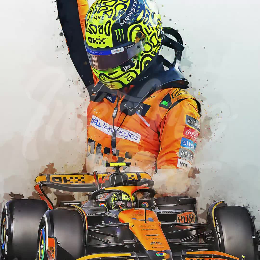 Lando Norris Poster Mclaren Car Print - Lando Norris Wall Art
