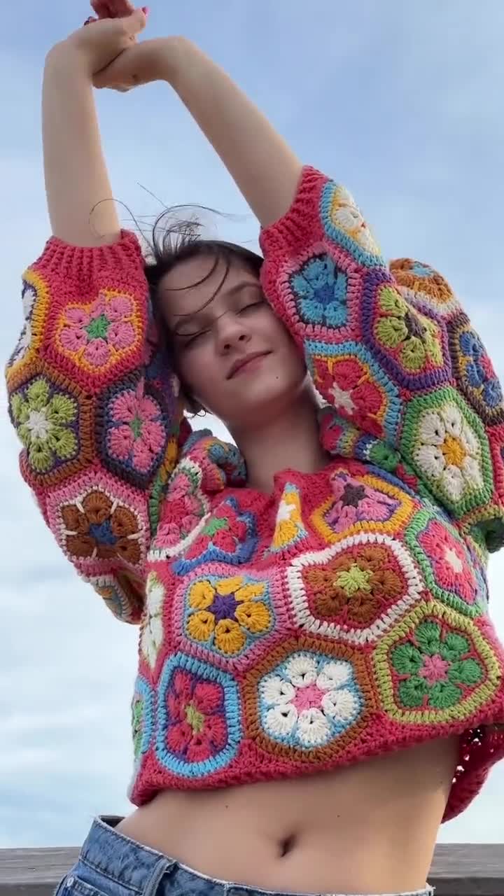 Crochet Vintage Floral Sweater PDF Pattern (instant Download