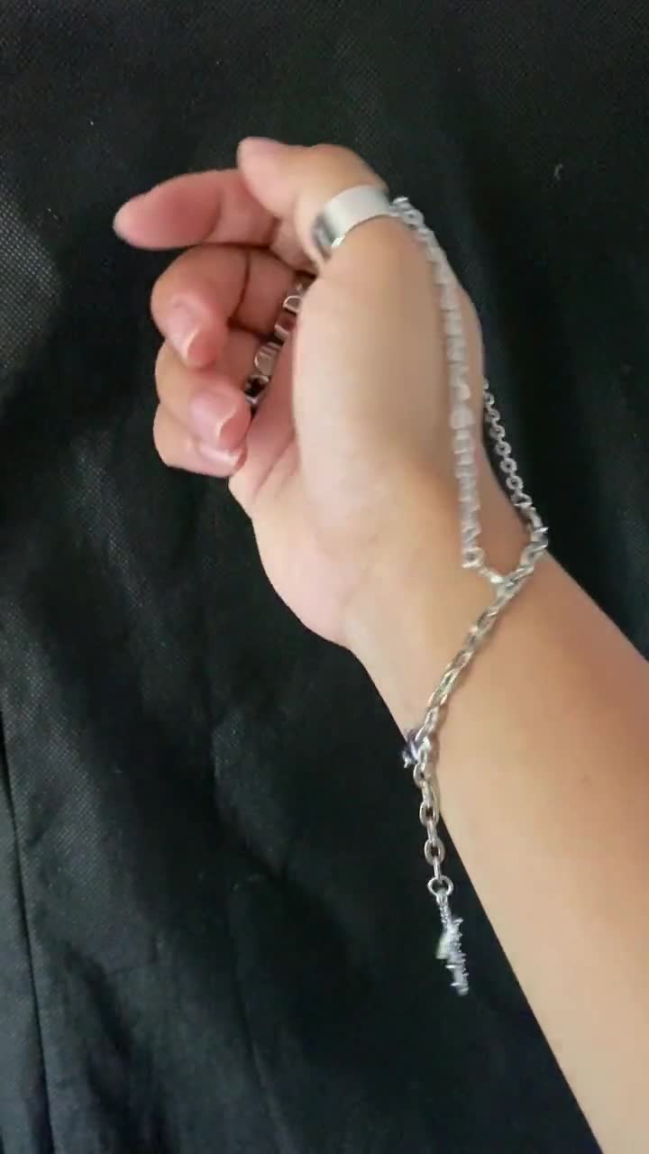 Acheter Nouveaux Bijoux De Personnalité Punk Crâne Main Os Sauvage Cinq Doigts Anneau Bracelet Réglable Une Chaîne