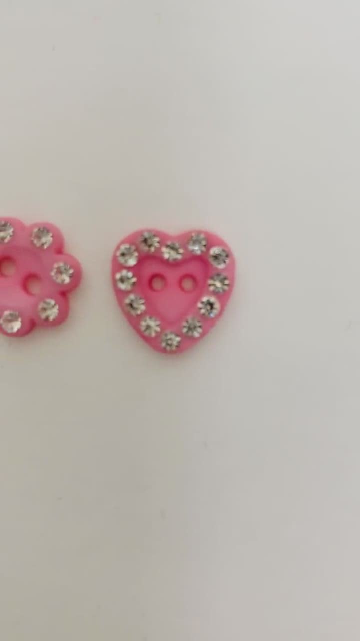 Heart Buttons, Crafts Card making, sewing and craft, 20 Pcs per colour BT20