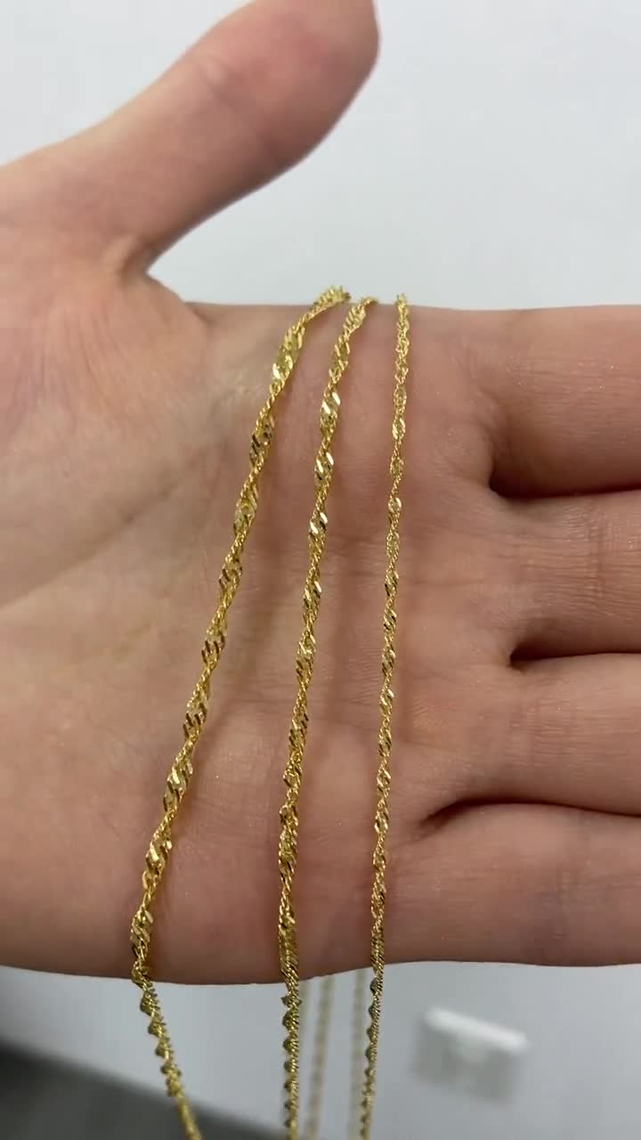 14K Gold Twisted Curb Rope Chain Singapore (Width 1.5mm)