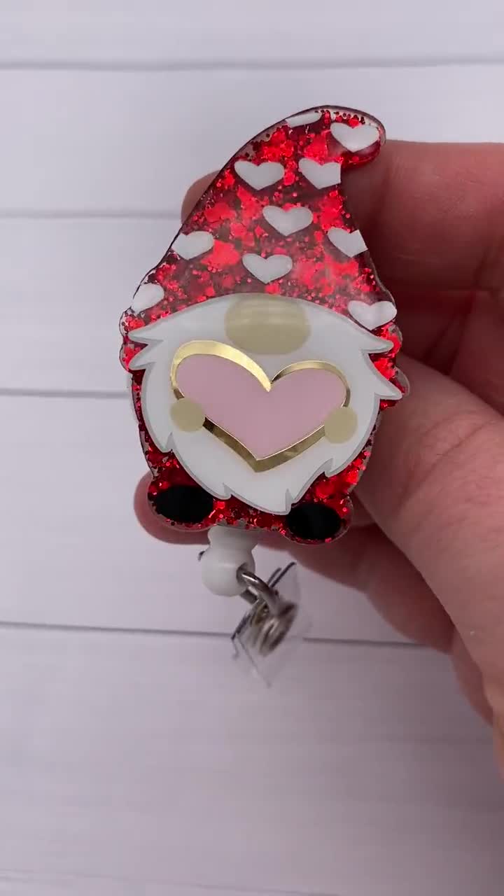 Valentine's Day Badge Reel, Gnome Badge Reel, Nurse Badge Reel, Heart Badge  Reel, Cute Badge Reel 