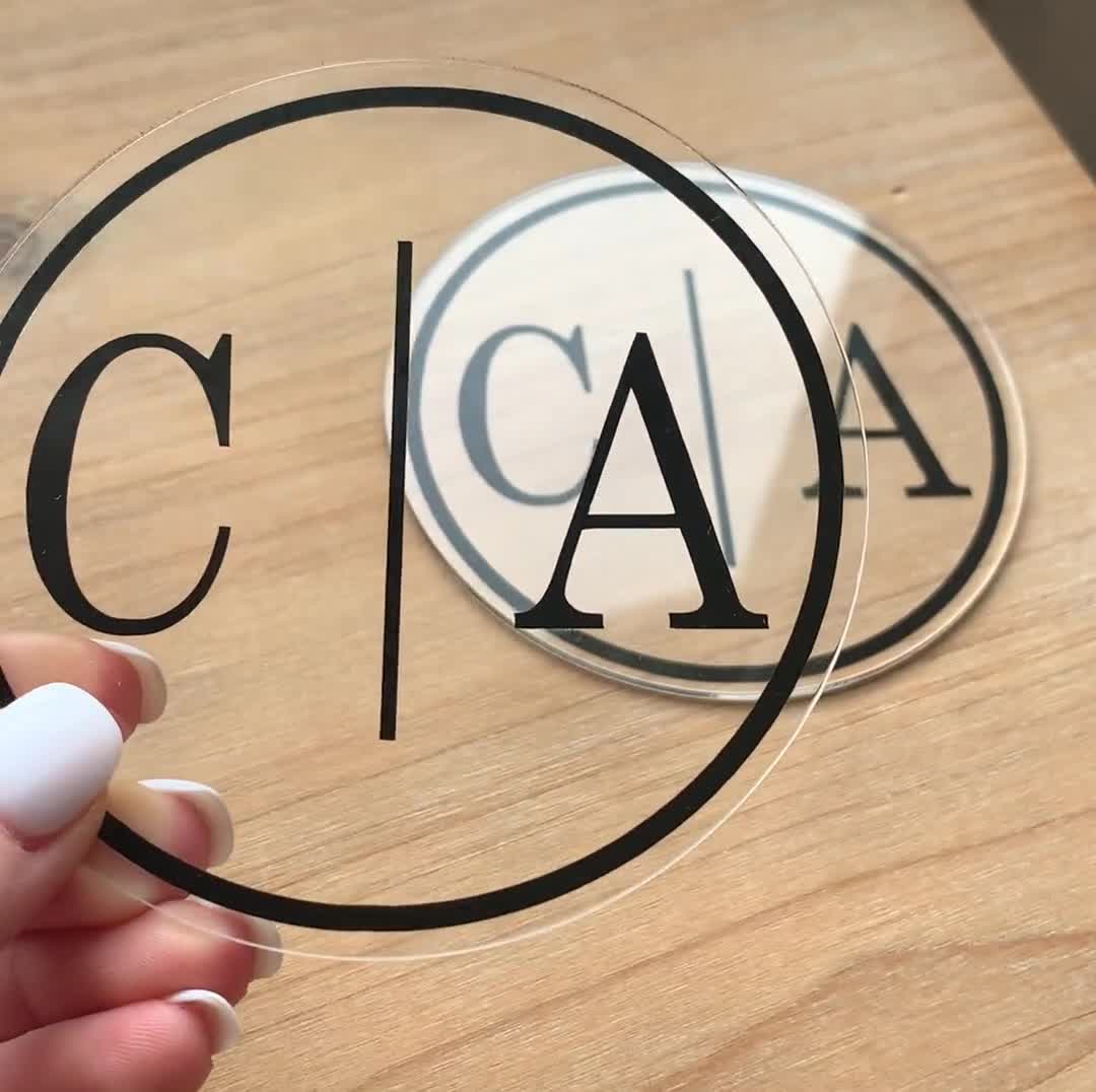 Handmade Personalized Name and Initial Acrylic Coasters 