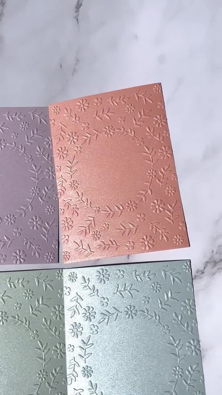 Embossed Floral Shimmer Cardstock Card Fronts, 6pk
