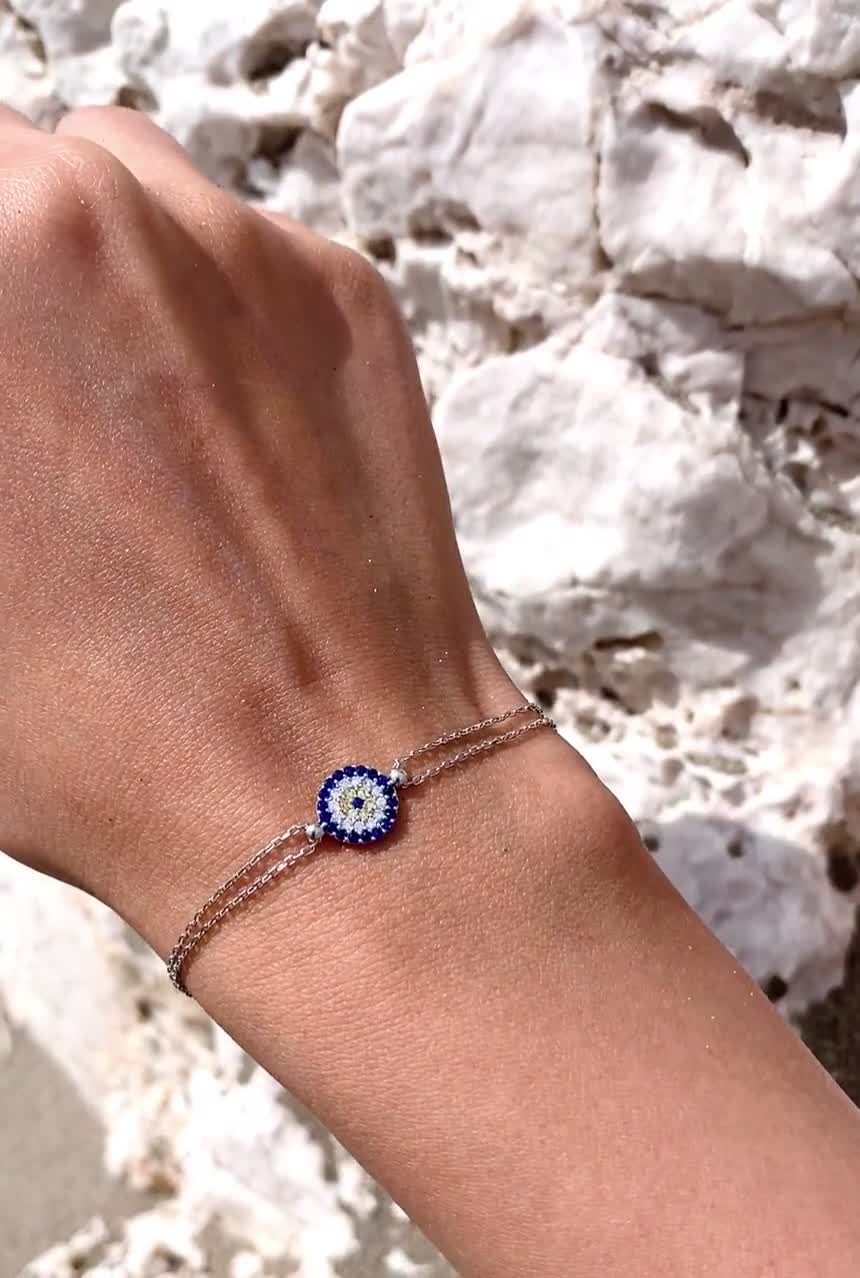 Natural Nazar Battu Bead Evil Eye And Rudraksha Lucky Charm Hand Made  Bracelet For Men And Women – Astro Crystal Mart