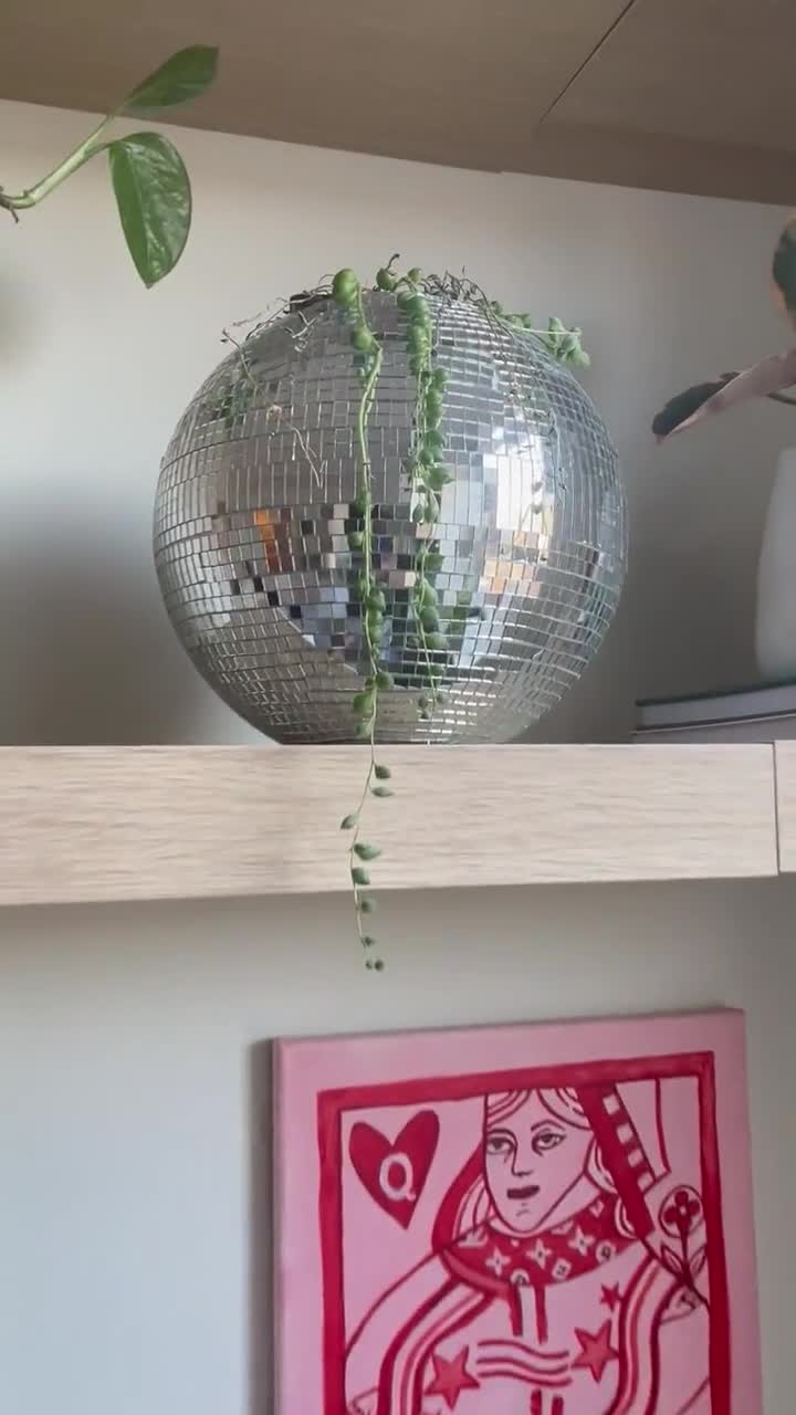 Disco Ball Planter Small Mirror Pieces 