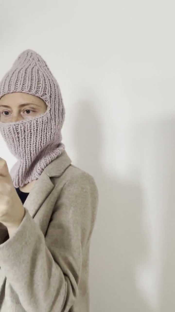 小物 TODAYFUL Wool Balaclava Knitted Balaclava Hat Cotton Candy Color, Wool Balaclava