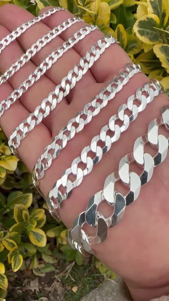 Buy 925 Sterling Silver Cuban Curb Link Chain Necklace or Bracelet