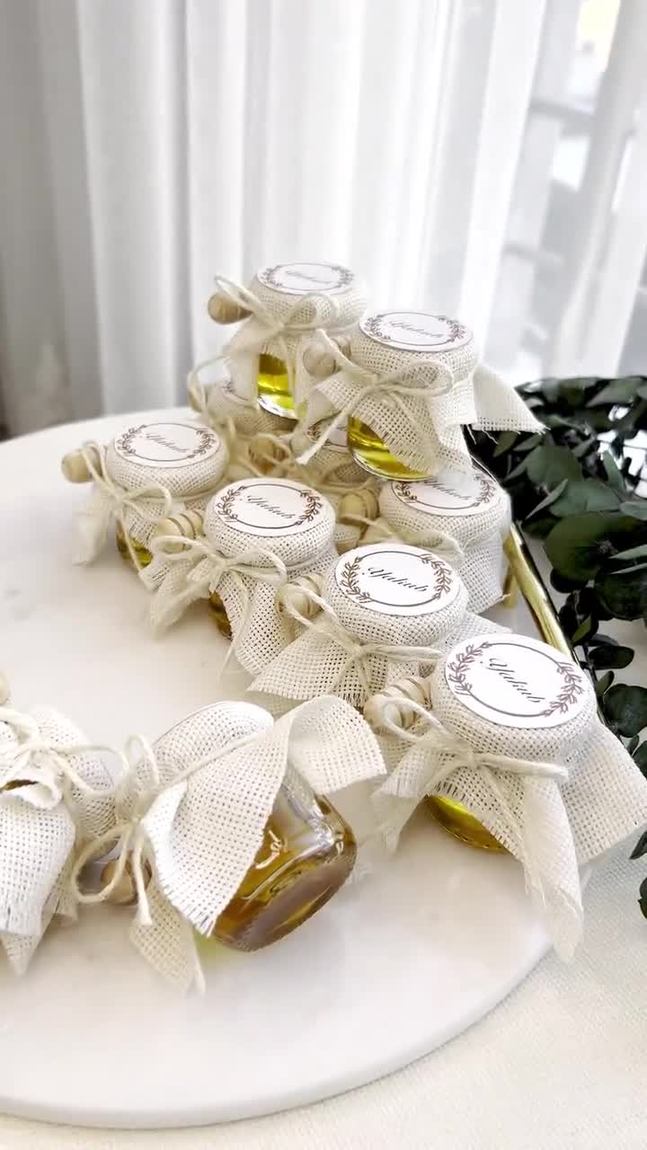 200 2oz Favores de boda de tarro de miel personalizados, favores de tarro  de miel de arpillera, favores de boda rústicos, favor de boda comestible,  favor de despedida de soltera -  España