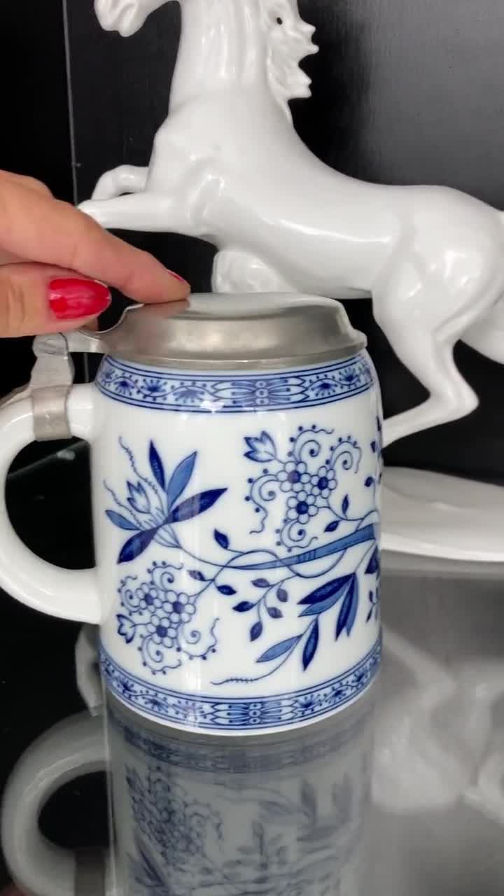 ブルーオニオンビールジョッキ |磁器ピューターメンバー |ビール