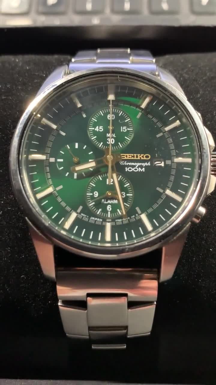 NOS SEIKO Movement 7T62 OPL8 HR 2 Chronograph / Alarm Mint in the box ca  2002 Iridescent two tone dial