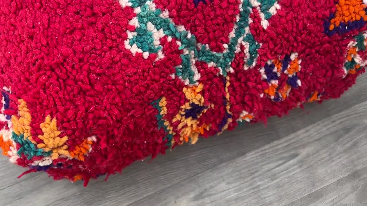 Cojín de piso y respaldo, sofá de piso, puf Kilim marroquí, otomano  marroquí vintage, puf de alfombra, pufs Kilim al aire libre GRIS OSCURO -   España