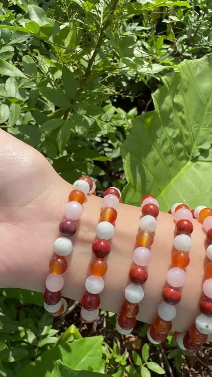 Cancer Zodiac Bracelet - Carnelian, Red Jasper, Moonstone & Rose