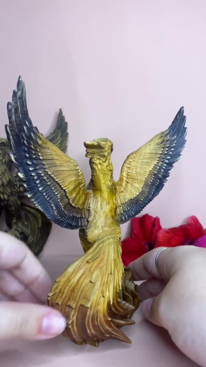 フェニックス像：ギリシャ神話の木彫り神話の鳥の装飾 - Etsy 日本