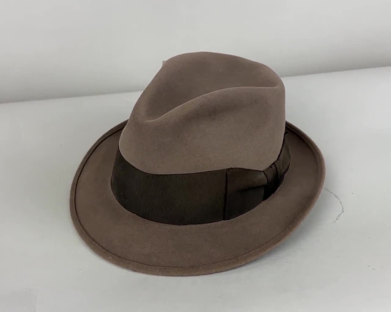 1950s Adam's Appealing Fedora | Vintage 50s Dove Grey Wool Felt