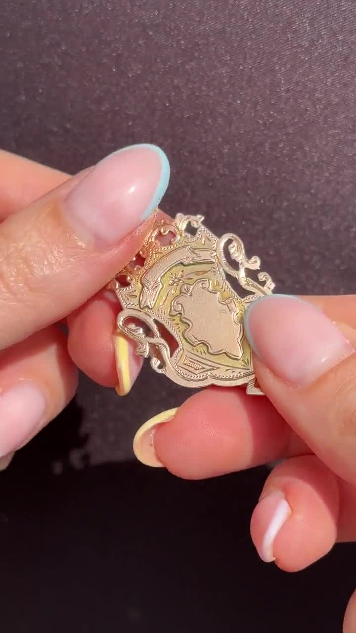 アンティーク エドワード朝 1902年 9カラット ゴールド メダル