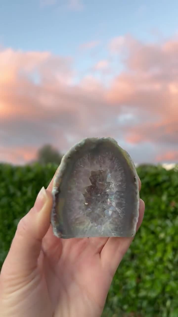 Aura Agate Geode, Aura Geode, Aura plated, Rainbow