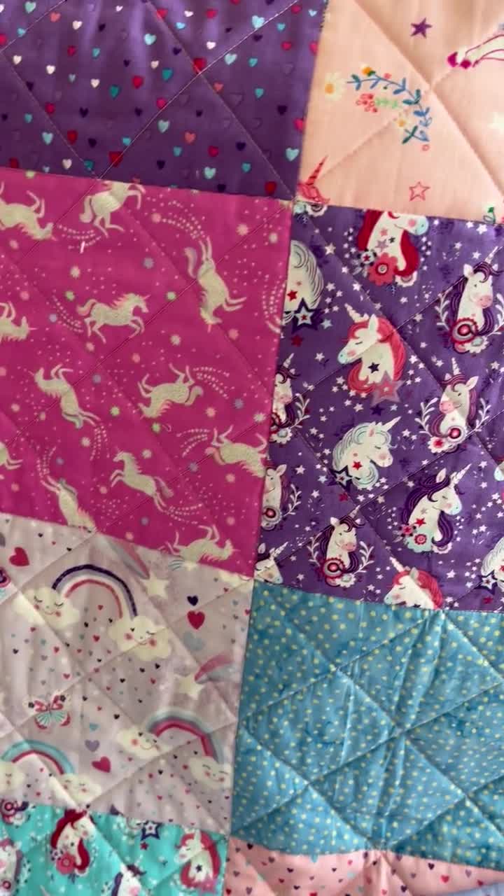 Unicorn Baby outlets Quilt Wall Hanging, Crib Quilt, Young Girl, Shower Birthday Gift