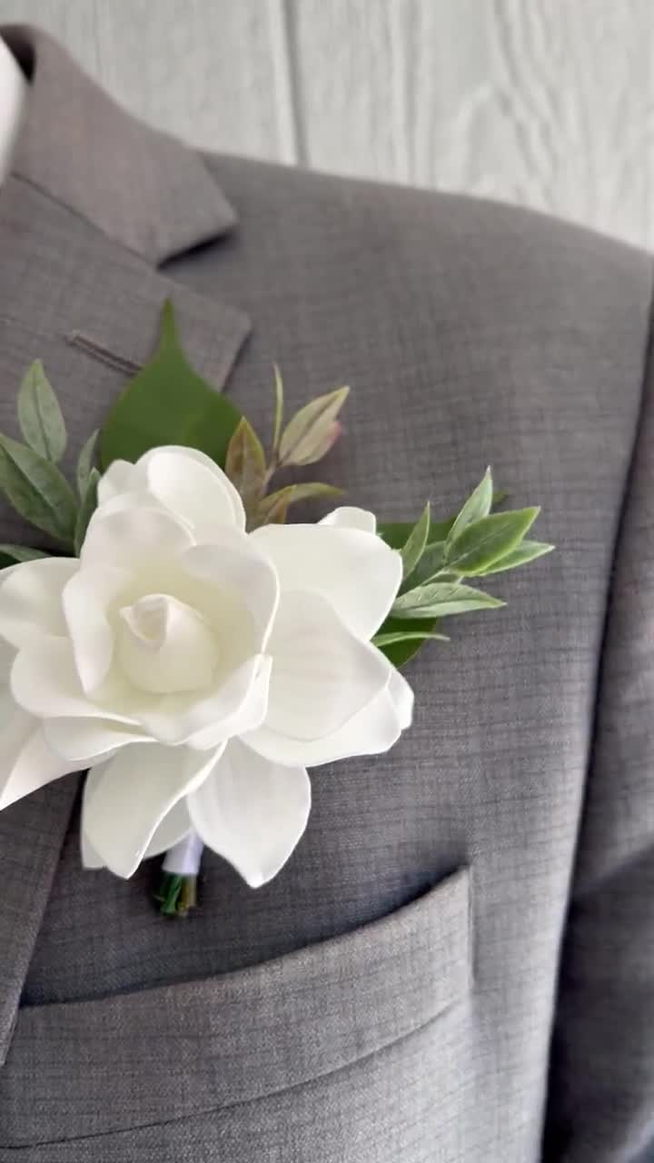 5 Pezzi Fiore All'occhiello per Matrimonio Rosa Fiore All'occhiello Bianco Corpetto Fatto a Mano Fiori All'occhiello, Accessori Floreali per Matrimonio Artificiale per Uomo Sposo