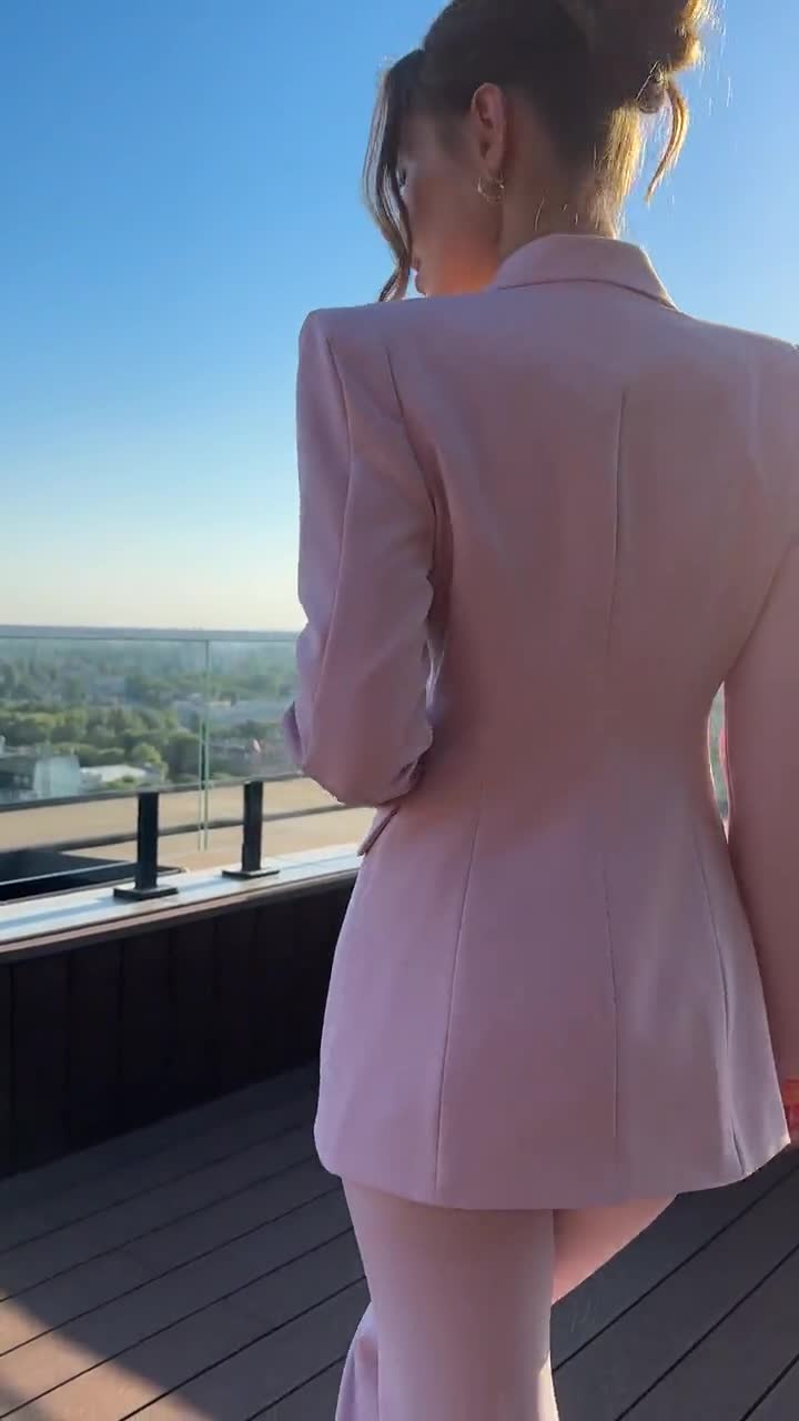 Custom Made Dusty Pink Mothers Pant Suit For Formal Office And Evening Wear  One Button Tuxedo Dress Jackets For Women And Pants From Foreverbridal,  $73.73
