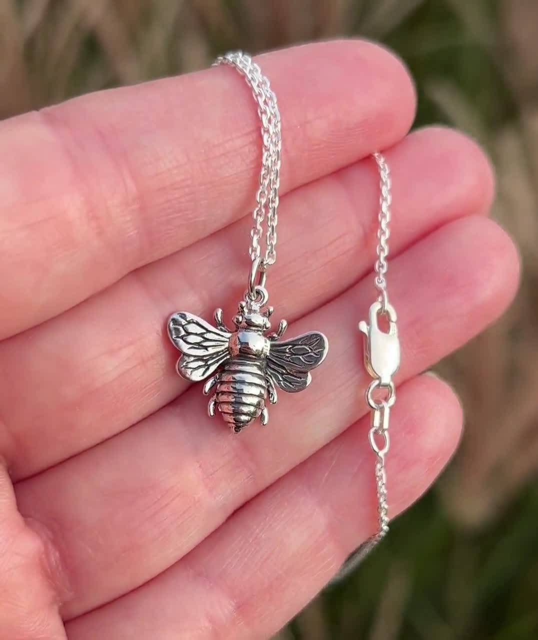Honey Bee Necklace Silver - Jewellery at The Vault NZ - NZ