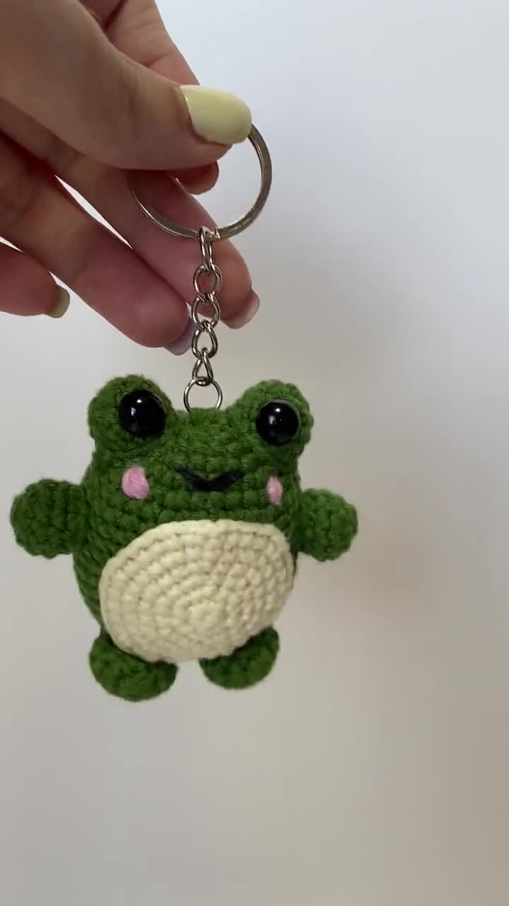 AlilyCrochetJewelry Crochet Tiny Frog- Plush or Keychain Mini Frog- Handmade Frog- Mini Frog Plush